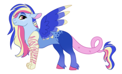 Size: 900x543 | Tagged: safe, artist:cascayd, oc, oc only, draconequus, draconequus oc, offspring, parent:discord, parent:rainbow dash, parents:discodash, solo