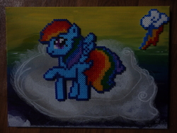 Size: 4608x3456 | Tagged: safe, artist:crystaltheechidna, rainbow dash, pegasus, pony, g4, female, irl, mare, perler, perler beads, photo, solo