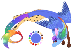 Size: 1400x915 | Tagged: safe, artist:bijutsuyoukai, oc, oc only, oc:color theory, draconequus, male, offspring, parent:discord, parent:rainbow dash, parents:discodash, simple background, solo, transparent background