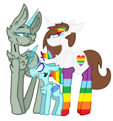 Size: 524x560 | Tagged: safe, artist:pikagirl3552, oc, oc only, pony, unicorn, clothes, collaboration, gay, gay pride, gay pride flag, male, pride, pride flag, pride socks, rainbow, rainbow socks, socks, striped socks
