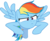 Size: 5997x4973 | Tagged: safe, artist:dusk2k, rainbow dash, pegasus, pony, g4, rarity investigates, absurd resolution, female, mare, rainbow dash is best facemaker, simple background, solo, spread wings, transparent background, vector, wings