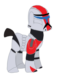 Size: 768x1024 | Tagged: safe, oc, oc only, oc:captain red, pony, clone trooper, clone wars, fan made, republic commando, star wars