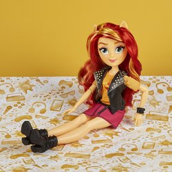 Size: 1500x1500 | Tagged: safe, sunset shimmer, equestria girls, g4, my little pony equestria girls: better together, boots, clothes, eye, eyes, hair, high heel boots, irl, jacket, leather jacket, merchandise, photo, ponied up, shoes, skirt