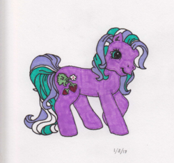 Size: 924x870 | Tagged: safe, artist:thrashman, sweetberry, earth pony, pony, g3, female, mare, marker drawing, simple background, solo, traditional art, white background