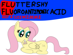 Size: 5600x4200 | Tagged: safe, fluttershy, pony, g4, absurd resolution, chemistry, chemistry joke, coincidence i think not, cutie mark, fake cutie mark, female, solo