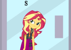 Size: 406x286 | Tagged: safe, screencap, sunset shimmer, a fine line, equestria girls, g4, my little pony equestria girls: better together, animated, ball, clothes, dodge, door, female, jacket, leather jacket, parody, shut up, skirt