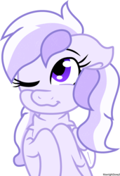 Size: 1928x2822 | Tagged: safe, artist:thatonefluffs, oc, oc only, oc:starstorm slumber, pegasus, pony, female, mare, one eye closed, simple background, solo, transparent background, wink