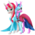 Size: 894x894 | Tagged: safe, artist:monogy, oc, oc only, oc:platinum royale, oc:prudence aura, pony, unicorn, anna, anna (frozen), clothes, cosplay, costume, crossover, elsa, female, frozen (movie), offspring, parent:rarity, parents:canon x oc, sisters