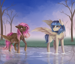 Size: 3500x3000 | Tagged: safe, artist:alicesmitt31, oc, oc only, duo, high res, tree, water