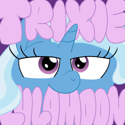 Size: 4096x4096 | Tagged: safe, artist:solarfm, trixie, pony, unicorn, g4, absurd resolution, female, looking at you, mare, nom, smiling, solo