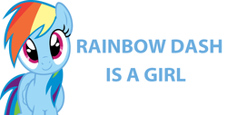 Size: 2292x1164 | Tagged: safe, rainbow dash, pegasus, pony, g4, captain obvious, cute, fact, female, mare, no shit sherlock, simple background, smiling, solo, standing, white background
