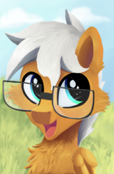 Size: 1280x1947 | Tagged: safe, artist:gearsyseptima, oc, oc only, pegasus, pony, chest fluff, glasses