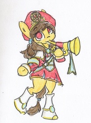 Size: 1209x1637 | Tagged: safe, artist:spheedc, pony, bipedal, clothes, dragon nest, irine, ponified, solo, traditional art