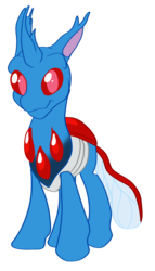 Size: 1000x1750 | Tagged: safe, artist:hywther, oc, oc only, oc:vertexthechangeling, changedling, changeling, 2018 community collab, derpibooru community collaboration, changedling oc, simple background, smiling, solo, transparent background