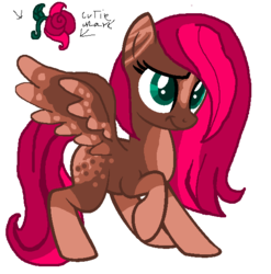 Size: 569x576 | Tagged: safe, artist:time-lime, oc, oc only, oc:pink rosie, oc:rosie pink, pegasus, pony, base used, coat markings, colored wings, cutie mark, female, mare, pegasus oc, pinto, raised hoof, rare, simple background, solo, transparent background, wings
