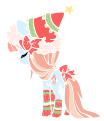 Size: 600x702 | Tagged: safe, artist:coffeecuppup, oc, oc only, oc:wishy wish, earth pony, pony, bow, christmas, clothes, female, hat, holiday, mare, santa hat, simple background, socks, solo, tail bow, transparent background