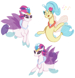 Size: 1250x1300 | Tagged: safe, artist:swasfews, princess skystar, queen novo, seapony (g4), g4, my little pony: the movie, female, mother and daughter, open mouth, singing
