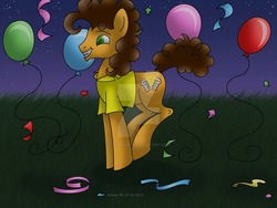 Size: 1024x768 | Tagged: safe, artist:lavenderrain24, cheese sandwich, earth pony, pony, g4, clothes, male, solo, watermark