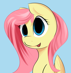 Size: 2136x2190 | Tagged: safe, artist:creepypastapon3, fluttershy, pegasus, pony, g4, bust, female, high res, looking at you, open mouth, portrait, simple background, smiling, solo, wings