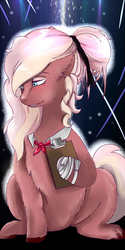 Size: 600x1200 | Tagged: safe, artist:helgabuttercup, oc, oc only, earth pony, pony, clipboard, female, mare, solo