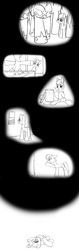 Size: 1282x4039 | Tagged: safe, artist:dsb71013, oc, oc:night cap, comic, foal, monochrome, royal guard, story included