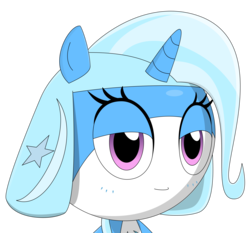Size: 2503x2332 | Tagged: safe, artist:keronianniroro, trixie, g4, bedroom eyes, crossover, high res, keronian, looking at you, sergeant frog, simple background, species swap, transparent background