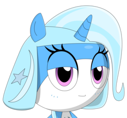 Size: 2503x2332 | Tagged: safe, artist:keronianniroro, trixie, keronian, g4, bedroom eyes, crossover, high res, looking at you, sergeant frog, simple background, species swap, transparent background