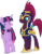 Size: 2340x2999 | Tagged: safe, artist:brisineo, artist:kitana762, fizzlepop berrytwist, tempest shadow, twilight sparkle, alicorn, pony, unicorn, g4, my little pony: the movie, armor, broken horn, eyes closed, fanfic, fanfic art, female, helmet, high res, horn, mare, open mouth, royal guard, simple background, smiling, tempest becomes a royal guard, transparent background, twilight sparkle (alicorn)