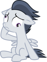 Size: 2265x2972 | Tagged: safe, artist:frownfactory, rumble, pegasus, pony, g4, marks and recreation, .svg available, colt, derp, dizzy, high res, male, simple background, sitting, solo, svg, transparent background, vector, wings