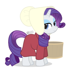 Size: 960x960 | Tagged: safe, artist:dm29, rarity, g4, bonnet, clothes, commission, dress, female, handmaid, handmare, solo, the handmaid's tale