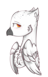 Size: 1665x2674 | Tagged: safe, artist:angelic-shield, derpibooru exclusive, oc, oc only, oc:viola, classical hippogriff, hippogriff, blushing, bust, simple background, solo, transparent background