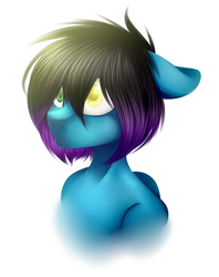 Size: 2221x2803 | Tagged: safe, artist:despotshy, oc, oc only, oc:despy, pony, bust, female, heterochromia, high res, mare, portrait, simple background, solo, white background