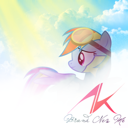 Size: 800x800 | Tagged: dead source, safe, artist:midnight--blitz, artist:penguinsn1fan, rainbow dash, pony, g4, album, album cover, clothes, cover, female, goggles, mare, parody, ponified, ponified album cover, solo, uniform, wonderbolt trainee uniform