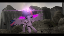 Size: 1920x1080 | Tagged: safe, artist:dragonfightermr, twilight sparkle, alicorn, pony, g4, 3d, angry, female, magic, solo, source filmmaker, twilight sparkle (alicorn)