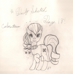 Size: 1592x1597 | Tagged: safe, artist:silversthreads, coloratura, pony, g4, daily sketch, female, pencil drawing, rara, sketch, solo, traditional art