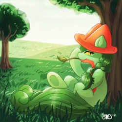 Size: 3000x3000 | Tagged: safe, artist:bean-sprouts, earth pony, pony, treecko, high res, pokémon, ponified, solo, tree