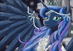 Size: 4961x3508 | Tagged: safe, artist:megumi-arakaki, princess luna, pony, g4, absurd resolution, female, solo