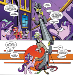 Size: 1073x1110 | Tagged: safe, artist:andypriceart, idw, accord, big macintosh, discord, granny smith, starlight glimmer, zecora, pony, zebra, chaos theory (arc), g4, spoiler:comic, spoiler:comic50, accord (arc), conclusion: and chaos into the order came, male