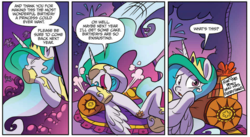 Size: 953x523 | Tagged: safe, artist:jay fosgitt, idw, princess celestia, for the pony who has everything, g4, spoiler:comic, spoiler:comic50, present