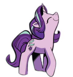 Size: 350x370 | Tagged: safe, artist:andypriceart, idw, starlight glimmer, pony, g4, eyes closed, female, simple background, smiling, solo, transparent background