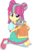 Size: 5759x9000 | Tagged: safe, artist:limedazzle, sour sweet, cat, equestria girls, g4, absurd resolution, alternate hairstyle, alternate universe, backpack, clothes, cute, freckles, kneeling, kneesocks, shirt, shoes, show accurate, simple background, skirt, socks, transparent background, vector