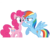 Size: 900x675 | Tagged: safe, artist:ponycandance, pinkie pie, rainbow dash, earth pony, pegasus, pony, g4, my little pony: friendship is magic, over a barrel, angry, bipedal, duo, hoof over mouth, open mouth, simple background, spread wings, surprised, transparent background, vector, wide eyes