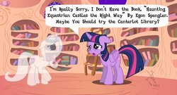 Size: 1280x689 | Tagged: safe, artist:spectrafox, twilight sparkle, oc, alicorn, ghost, ghost pony, pony, g4, book, egon spengler, golden oaks library, library, pac-man, twilight sparkle (alicorn)