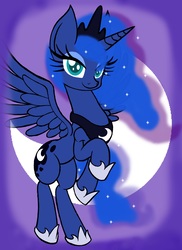 Size: 2913x4000 | Tagged: safe, artist:enzomersimpsons, princess luna, alicorn, pony, g4, cutie mark background, female, flying, solo