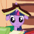 Size: 210x210 | Tagged: safe, screencap, twilight sparkle, pony, unicorn, g4, secret of my excess, animated, blinking, book, book hat, bookhorse, cropped, cute, female, floppy ears, frown, gif, horn, horn impalement, mare, solo, twiabetes, unicorn twilight