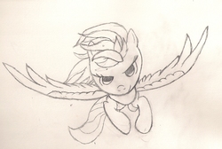 Size: 1914x1284 | Tagged: safe, artist:silversthreads, lightning dust, pony, g4, daily sketch, female, sketch, solo, traditional art