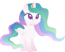 Size: 3000x2397 | Tagged: safe, artist:sparklerrose, princess celestia, alicorn, pony, g4, :c, cewestia, female, filly, folded wings, frown, high res, lineless, looking up, raised eyebrow, simple background, solo, transparent background, vector, younger