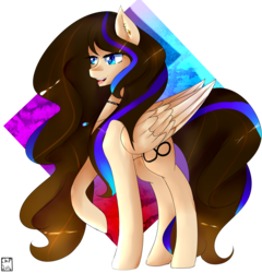 Size: 2400x2500 | Tagged: safe, artist:cheetospony, oc, oc only, pegasus, pony, abstract background, female, high res, mare, raised hoof, simple background, solo, transparent background