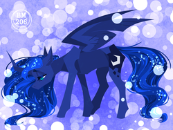 Size: 1280x960 | Tagged: safe, artist:bigmoon206, princess luna, alicorn, pony, g4, female, lineless, signature, solo