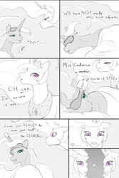 Size: 1280x1920 | Tagged: safe, artist:arareroll, princess celestia, princess luna, human, pony, g4, ..., comic, dialogue, duo, implied human on pony action, implied interspecies, levitation, lidded eyes, looking at each other, lying down, magic, on side, open mouth, partial color, sleep mask, sparkles, telekinesis